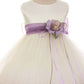 Baby White Satin Flower Petal with Organza Sash Flower Girl Dress- AS195B Kids Dream