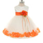 Baby White Satin Flower Petal with Organza Sash Flower Girl Dress- AS195B Kids Dream