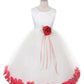 Flower Girl Dress- Satin Petal White Dress 2of 2 - AS160B Kids Dream