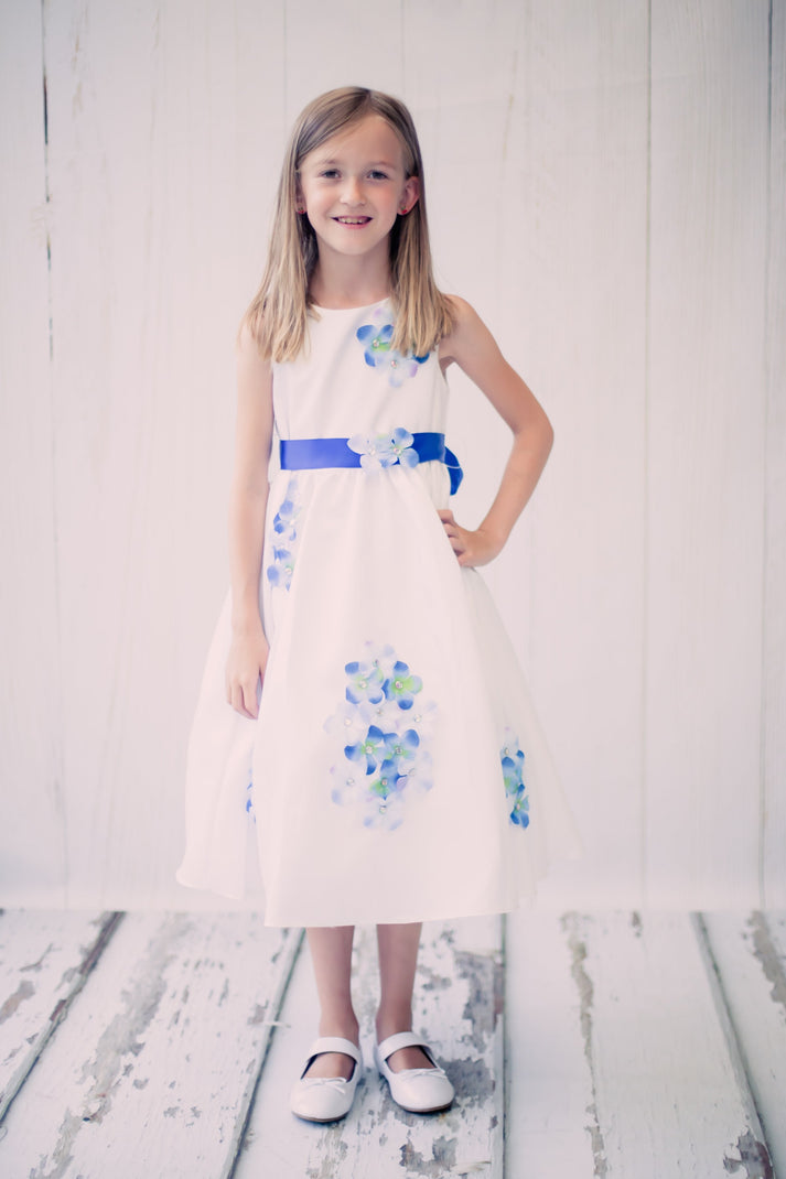 Shantung Decorated with Flower Petals Girl Party Dress by AS204F Kids Dream - Girl Formal Dresses