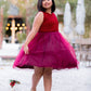Stretch Lace Tulle Velvet Trim Girl Party Dress Plus Size by AS528+ Kids Dream - Girl Formal Dresses