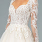 GLS by Gloria -GL1804 Embroidered Long Sleeve Bridal A-Line Gown