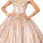 Off the Shoulder Beaded Sweetheart Neckline Quinceanera Dress Elizabeth K - GL1820