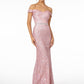 Elizabeth K - GL1829 - Glitter Netting V-Neck Mermaid Dress