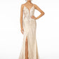 Elizabeth K - GL1844 - Illusion Deep V-Neck Dress
