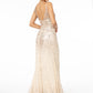 Elizabeth K - GL1844 - Illusion Deep V-Neck Dress