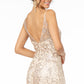Elizabeth K - GL1844 - Illusion Deep V-Neck Dress