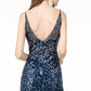 Elizabeth K - GL1844 - Illusion Deep V-Neck Dress