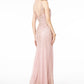 Elizabeth K - GL1844 - Illusion Deep V-Neck Dress
