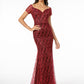 Elizabeth K - GL1846 - Tulle Cap Sleeve Mermaid Dress