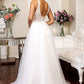 GL1901 Elizabeth K - Beads Embellished Bodice Glitter Mesh Bridal Gown