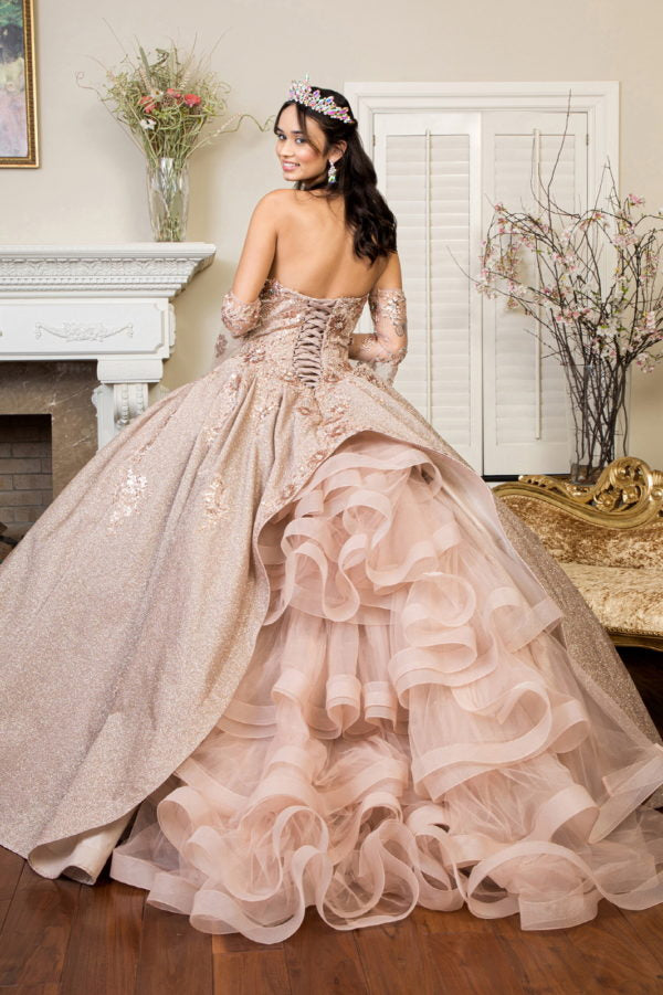 Elizabeth K - GL1912 - Sweetheart Ruffle Tail Ballgown Quinceanera Dress