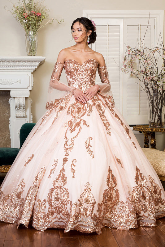 Elizabeth K - GL1914 - Embellished Sweetheart Neckline Quinceanera Dress