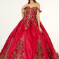 Elizabeth K - GL1930 - Embroidered Strap Satin Quinceanera Dress