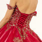 Elizabeth K - GL1930 - Embroidered Strap Satin Quinceanera Dress