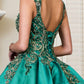 Elizabeth K - GL1930 - Embroidered Strap Satin Quinceanera Dress