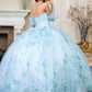 Elizabeth K - GL1944 - Embroidered Glitter Strapless Quinceanera Dress