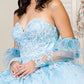 Elizabeth K - GL1944 - Embroidered Glitter Strapless Quinceanera Dress