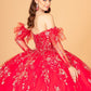 Elizabeth K - GL1944 - Embroidered Glitter Strapless Quinceanera Dress