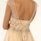 Elizabeth K - GL1954 - Mesh Boat-Neck Glitter Dress