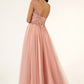 Elizabeth K - GL1954 - Mesh Boat-Neck Glitter Dress