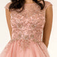 Elizabeth K - GL1954 - Mesh Boat-Neck Glitter Dress