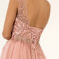 Elizabeth K - GL1954 - Mesh Boat-Neck Glitter Dress
