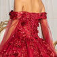 Elizabeth K - GL1970 - Glitter Mesh Cut-Away Shoulder Ballgown Quinceanera Dress