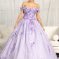 Elizabeth K - GL1971 - Floral Applique Jewel Embellished Ballgown Quinceanera Dress