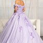 Elizabeth K - GL1971 - Floral Applique Jewel Embellished Ballgown Quinceanera Dress