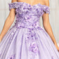 Elizabeth K - GL1971 - Floral Applique Jewel Embellished Ballgown Quinceanera Dress