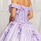 Elizabeth K - GL1971 - Floral Applique Jewel Embellished Ballgown Quinceanera Dress