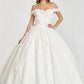 Elizabeth K - GL1971 - Floral Applique Jewel Embellished Ballgown Quinceanera Dress