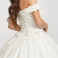 Elizabeth K - GL1971 - Floral Applique Jewel Embellished Ballgown Quinceanera Dress