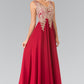 Embroidered Chiffon V-Neck Dress by Elizabeth K - GL2311 -Special Occasion/Curves