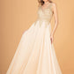 Embroidered Chiffon V-Neck Dress by Elizabeth K - GL2311 -Special Occasion/Curves