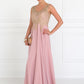 Embroidered Chiffon V-Neck Dress by Elizabeth K - GL2311 -Special Occasion/Curves