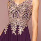 Embroidered Chiffon V-Neck Dress by Elizabeth K - GL2311 -Special Occasion/Curves