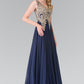 Embroidered Chiffon V-Neck Dress by Elizabeth K - GL2311 -Special Occasion/Curves