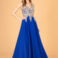 Embroidered Chiffon V-Neck Dress by Elizabeth K - GL2311 -Special Occasion/Curves