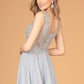 Embroidered Chiffon V-Neck Dress by Elizabeth K - GL2311 -Special Occasion/Curves