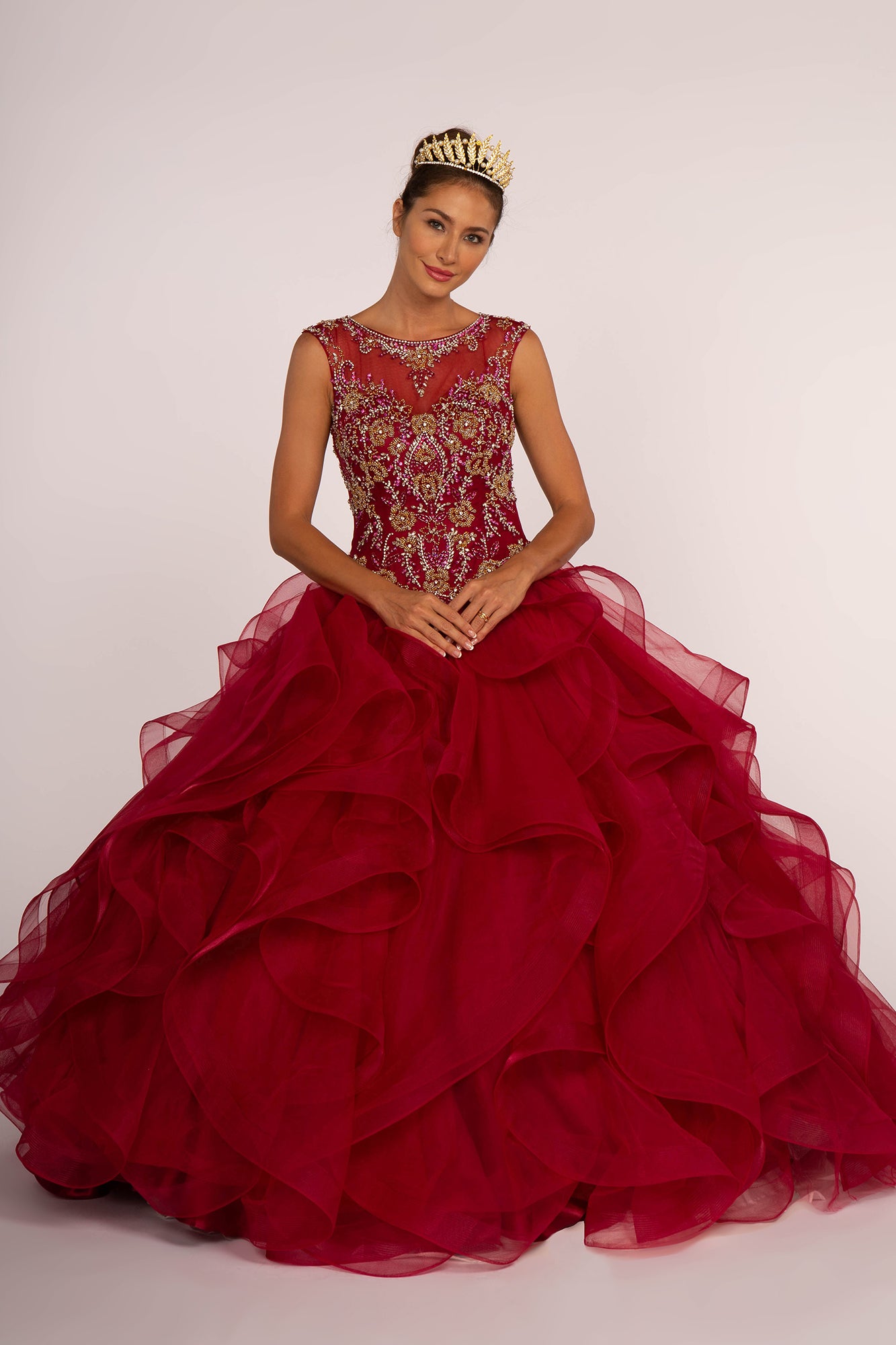 Elizabeth K - GL2511 - Embellished Bodice Tulle Quinceanera Dress