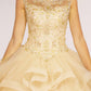Elizabeth K - GL2517 - Embellished Boat Neck Layered Quinceanera Dress