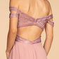 Elizabeth K - GL2527 - Embellished Cut-Away Shoulder A-Line Dress - Special Occasion/Curves
