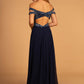 Elizabeth K - GL2527 - Embellished Cut-Away Shoulder A-Line Dress - Special Occasion/Curves