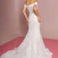 GL2594 GLS by Gloria Off the Shoulder Embroidered Lace Mermaid Bridal Gown