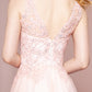 Elizabeth K - GL2693 - Embellished Scoop-Neck A-Line Dress