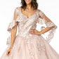 Elizabeth K - GL2800 - Mesh V-Neck Glitter Quinceanera Dress