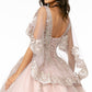 Elizabeth K - GL2800 - Mesh V-Neck Glitter Quinceanera Dress