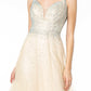 Embellished Illusion Deep V-Neck Dress - GL2891 Elizabeth K
